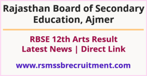 RBSE 12th Result Arts