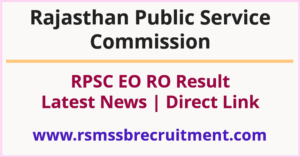 RPSC EO RO Result