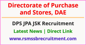 DPS DAE Junior Purchase Assistant