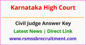 Karnataka Civil Judge Answer Key
