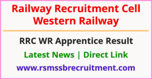 RRC WR Apprentice Merit List