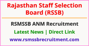 RSMSSB ANM Recruitment