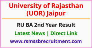 Rajasthan University BA 2nd Year Result