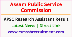 APSC Research Assistant Result