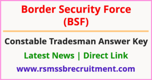 BSF Tradesman Answer Key
