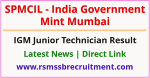IGM Mumbai Junior Technician Result