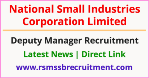 NSIC Deputy Manager Recruitment