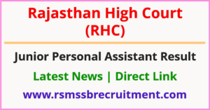 Rajasthan High Court JPA Result