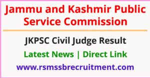 JKPSC Civil Judge Result