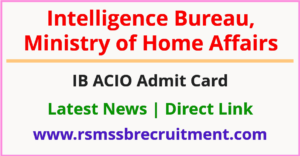 IB ACIO Admit Card