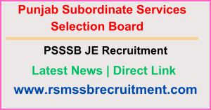PSSSB JE Recruitment 2024