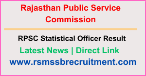 RPSC Statistical Officer Result 2024