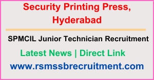SPP Hyderabad Junior Technician Recruitment 2024 