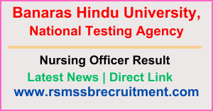 BHU Nursing Officer Result 2024 